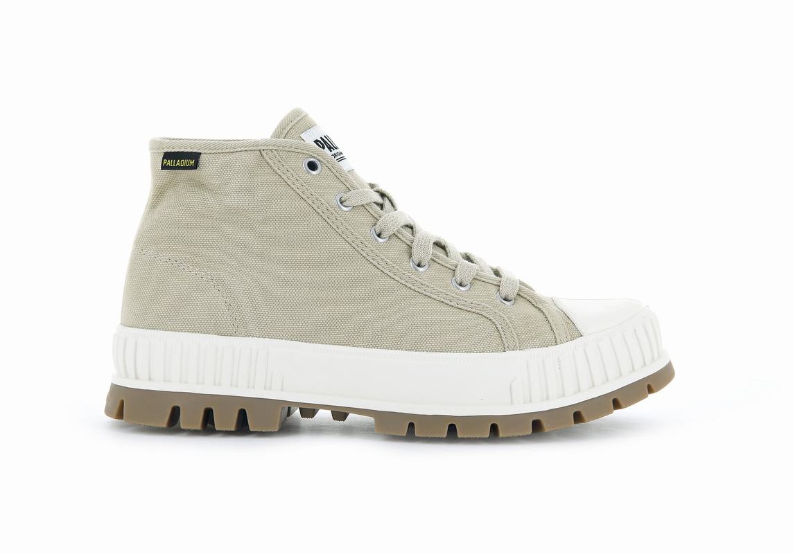 Palladium Pallashock Mid Og Women's High Top Sneakers Khaki (DMCI51629)